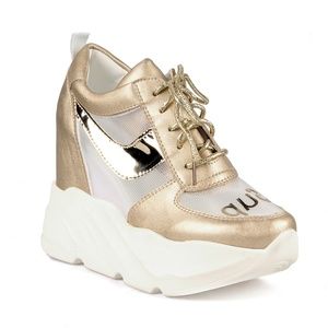 Strawberry Lace Up Women's Platform Sneakers